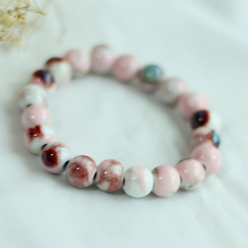Chinese Ceramic Accessories Ethnic Style Full Bead Bracelet Live Streaming Beach Goods Source Ceramic Beads Wholesale