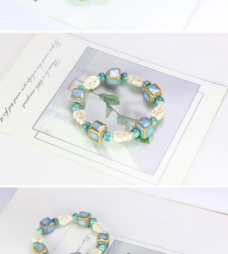 Man Ceramic Bracelet Woven Gift Jewelry Trendy Fresh New Chinese Style Sisters Best Friends Girls Ethnic Style