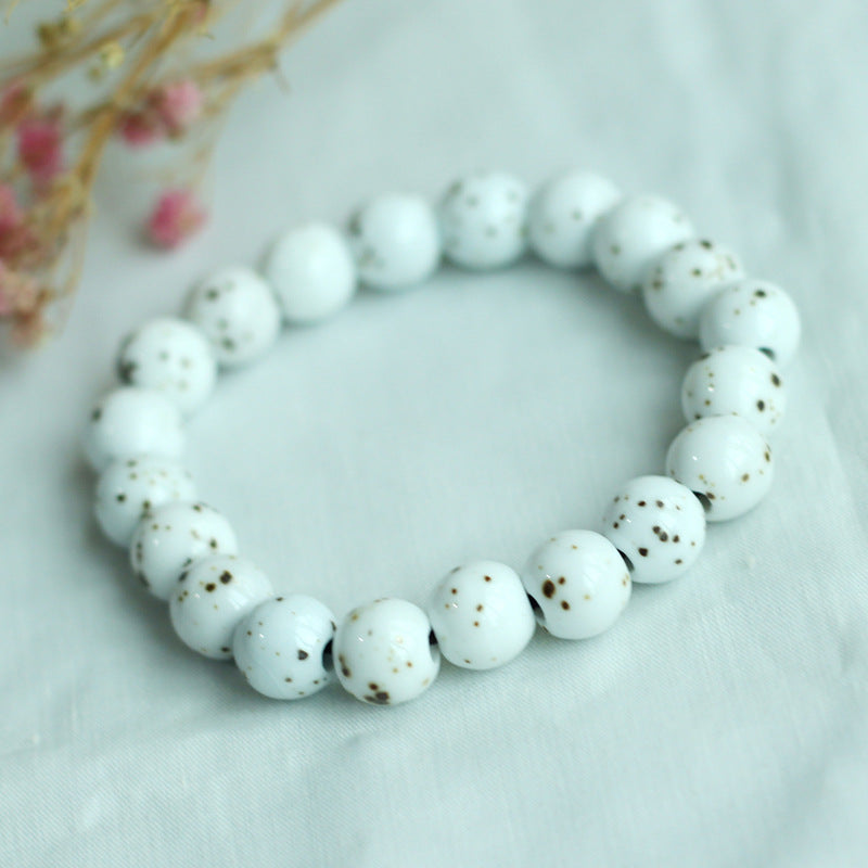 Chinese Ceramic Accessories Ethnic Style Full Bead Bracelet Live Streaming Beach Goods Source Ceramic Beads Wholesale