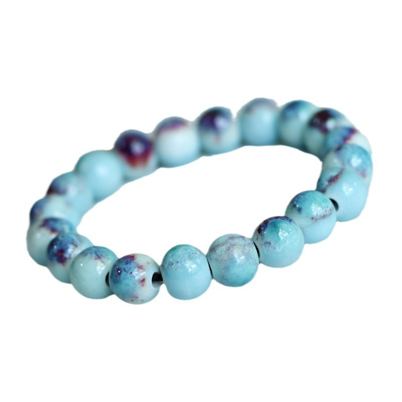Chinese Ceramic Accessories Ethnic Style Full Bead Bracelet Live Streaming Beach Goods Source Ceramic Beads Wholesale