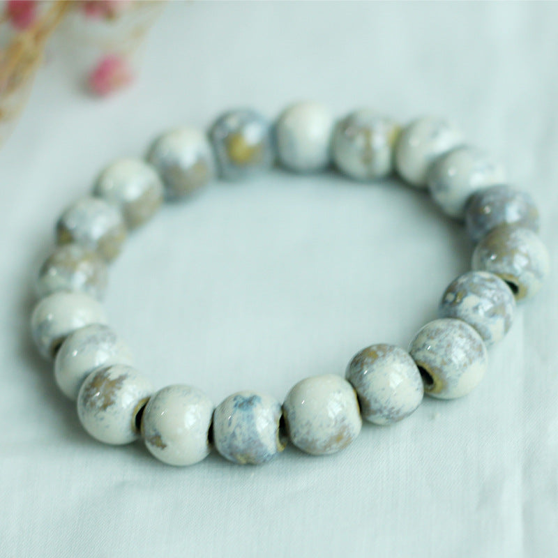 Chinese Ceramic Accessories Ethnic Style Full Bead Bracelet Live Streaming Beach Goods Source Ceramic Beads Wholesale