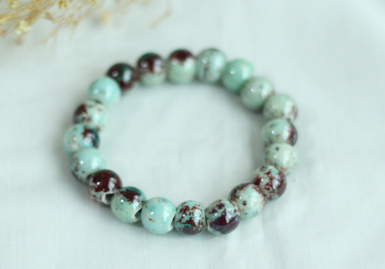 Chinese Ceramic Accessories Ethnic Style Full Bead Bracelet Live Streaming Beach Goods Source Ceramic Beads Wholesale