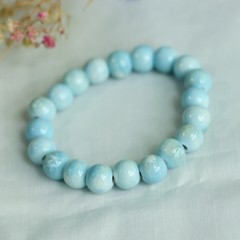 Chinese Ceramic Accessories Ethnic Style Full Bead Bracelet Live Streaming Beach Goods Source Ceramic Beads Wholesale