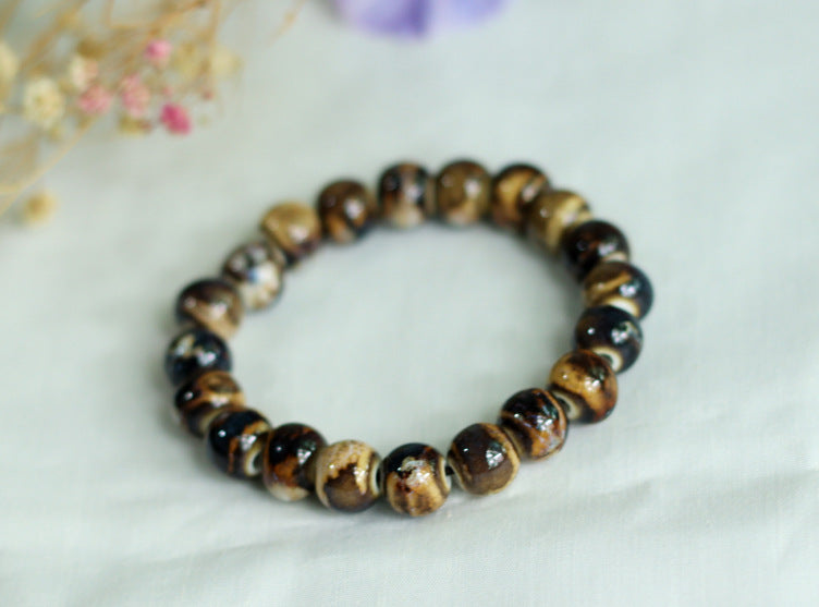 Chinese Ceramic Accessories Ethnic Style Full Bead Bracelet Live Streaming Beach Goods Source Ceramic Beads Wholesale