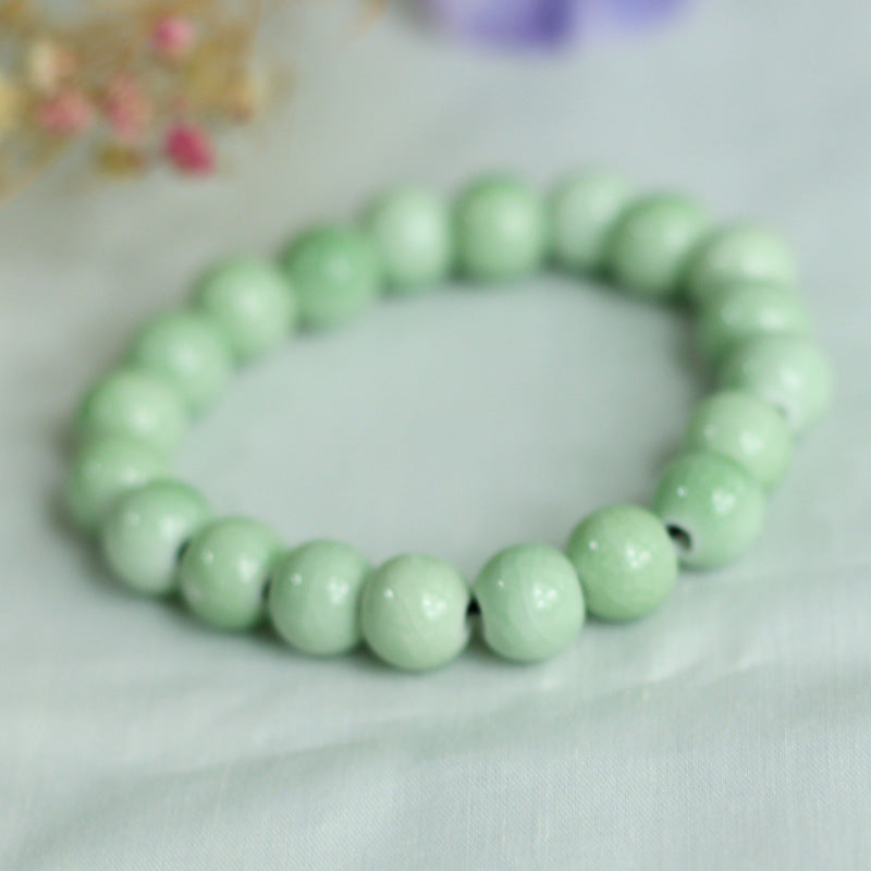 Chinese Ceramic Accessories Ethnic Style Full Bead Bracelet Live Streaming Beach Goods Source Ceramic Beads Wholesale