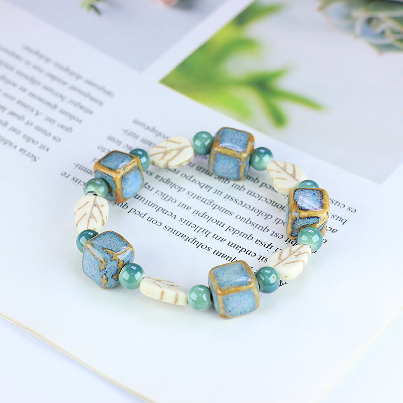 Man Ceramic Bracelet Woven Gift Jewelry Trendy Fresh New Chinese Style Sisters Best Friends Girls Ethnic Style