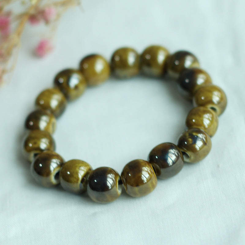 Chinese Ceramic Accessories Ethnic Style Full Bead Bracelet Live Streaming Beach Goods Source Ceramic Beads Wholesale
