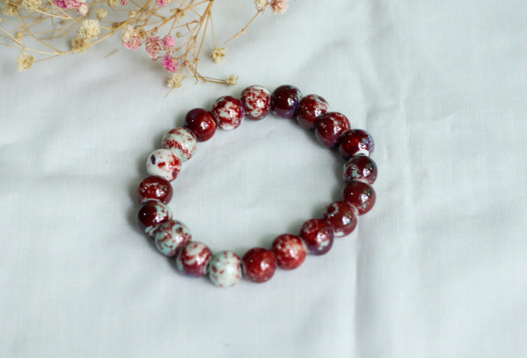 Chinese Ceramic Accessories Ethnic Style Full Bead Bracelet Live Streaming Beach Goods Source Ceramic Beads Wholesale