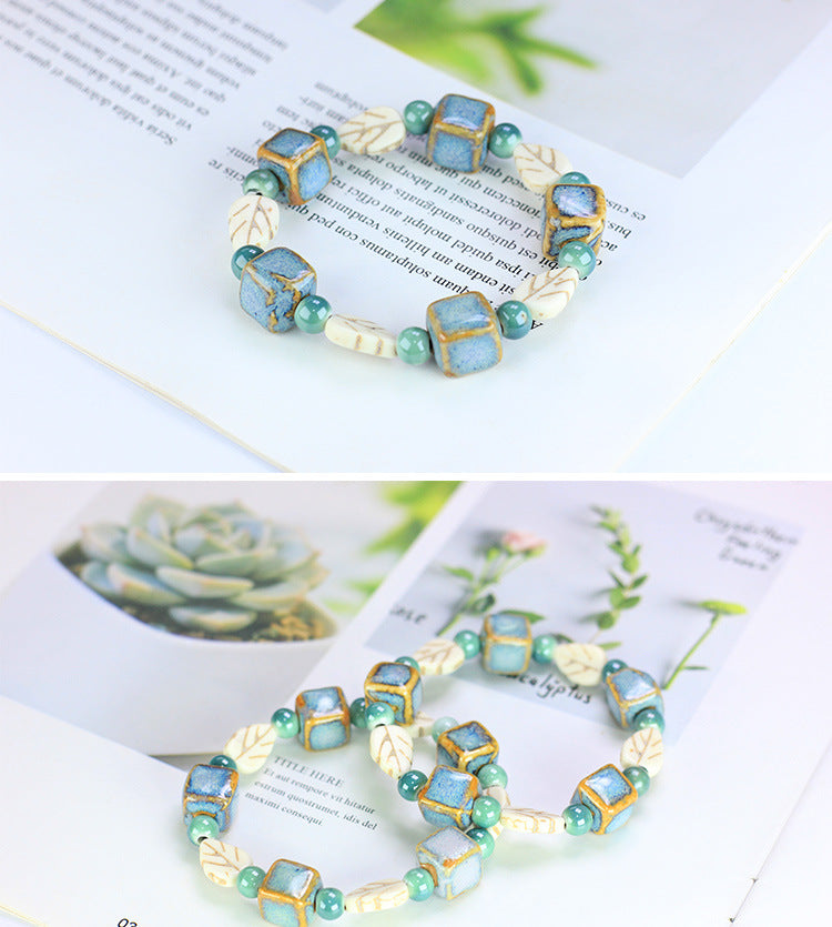 Man Ceramic Bracelet Woven Gift Jewelry Trendy Fresh New Chinese Style Sisters Best Friends Girls Ethnic Style