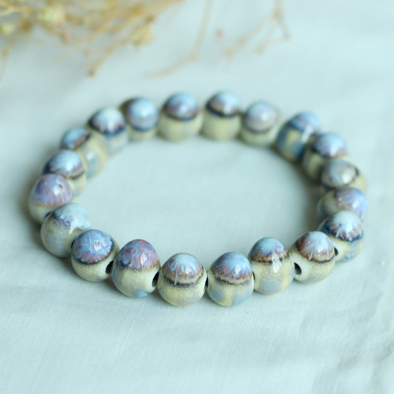 Chinese Ceramic Accessories Ethnic Style Full Bead Bracelet Live Streaming Beach Goods Source Ceramic Beads Wholesale