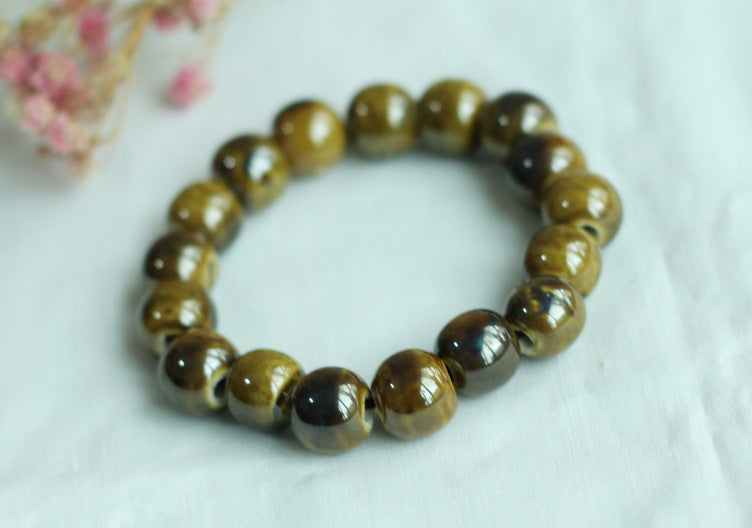 Chinese Ceramic Accessories Ethnic Style Full Bead Bracelet Live Streaming Beach Goods Source Ceramic Beads Wholesale