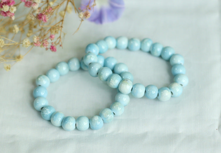 Chinese Ceramic Accessories Ethnic Style Full Bead Bracelet Live Streaming Beach Goods Source Ceramic Beads Wholesale