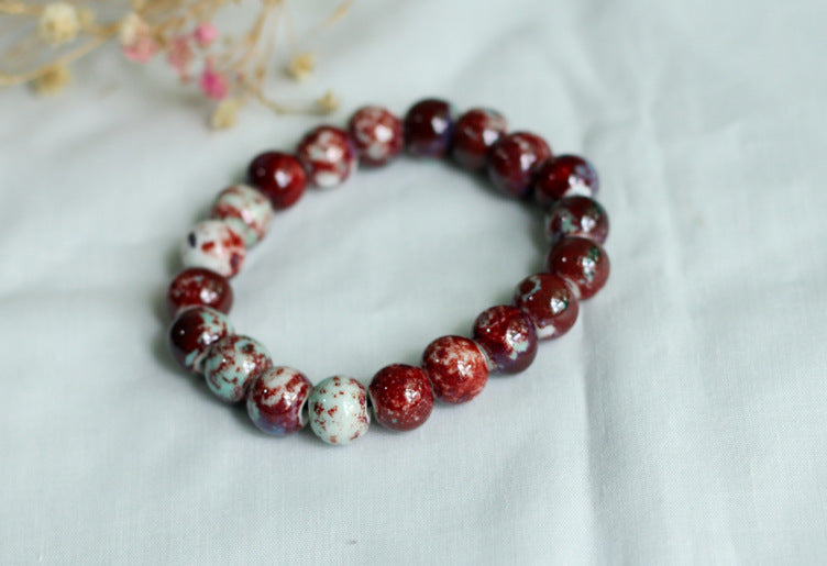 Chinese Ceramic Accessories Ethnic Style Full Bead Bracelet Live Streaming Beach Goods Source Ceramic Beads Wholesale