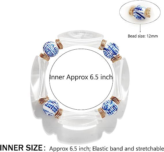 Colorful Acrylic Bead Elastic Cord Bracelet Summer Beach Women's Stacked Thick Bamboo Tube Bracelet Friendship Bracelet Jewelry
