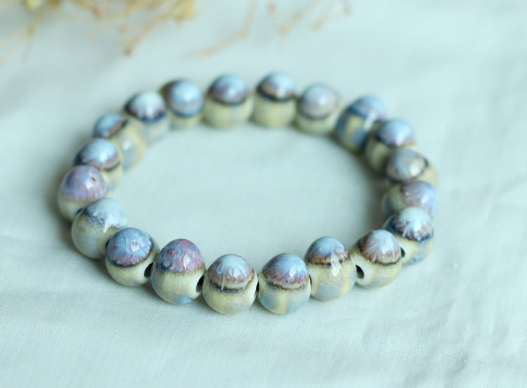 Chinese Ceramic Accessories Ethnic Style Full Bead Bracelet Live Streaming Beach Goods Source Ceramic Beads Wholesale
