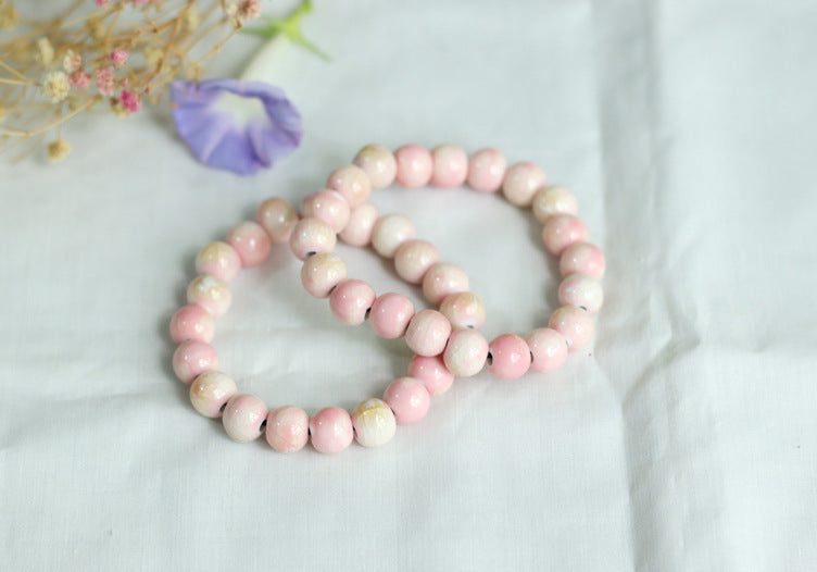 Chinese Ceramic Accessories Ethnic Style Full Bead Bracelet Live Streaming Beach Goods Source Ceramic Beads Wholesale