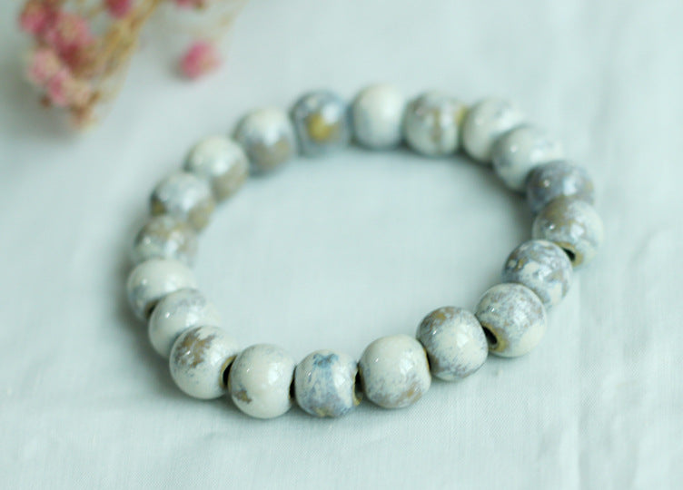 Chinese Ceramic Accessories Ethnic Style Full Bead Bracelet Live Streaming Beach Goods Source Ceramic Beads Wholesale