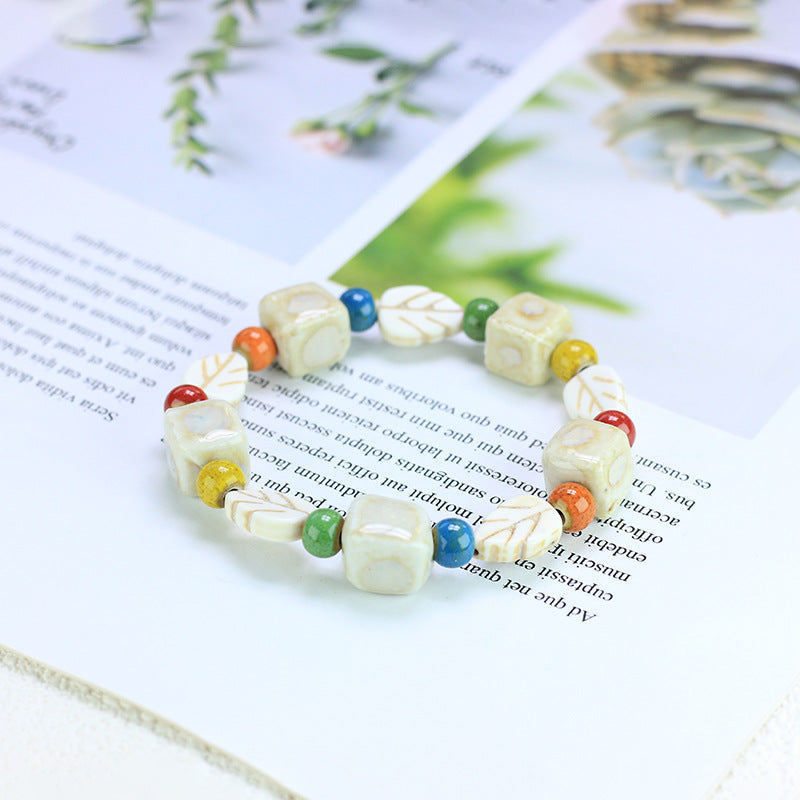 Man Ceramic Bracelet Woven Gift Jewelry Trendy Fresh New Chinese Style Sisters Best Friends Girls Ethnic Style