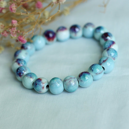 Chinese Ceramic Accessories Ethnic Style Full Bead Bracelet Live Streaming Beach Goods Source Ceramic Beads Wholesale