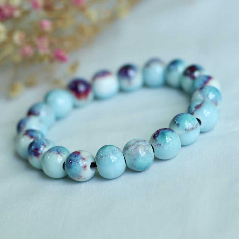 Chinese Ceramic Accessories Ethnic Style Full Bead Bracelet Live Streaming Beach Goods Source Ceramic Beads Wholesale
