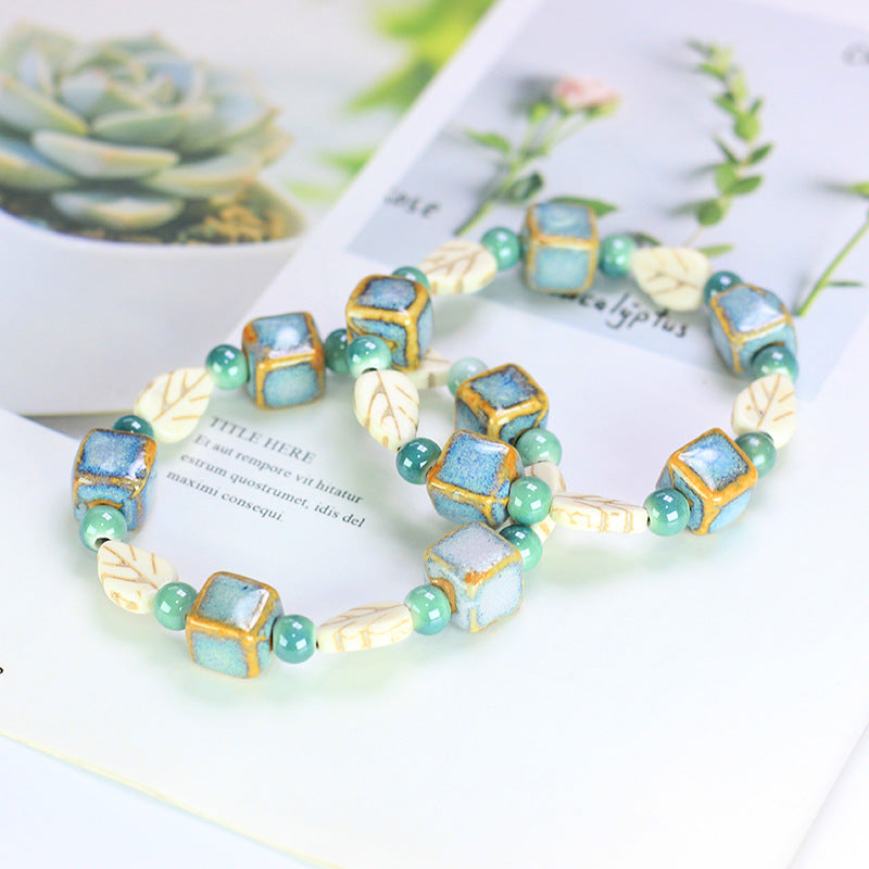 Man Ceramic Bracelet Woven Gift Jewelry Trendy Fresh New Chinese Style Sisters Best Friends Girls Ethnic Style